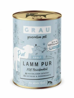 Grau Lamm Pur Mit Leinöl Nassfutter