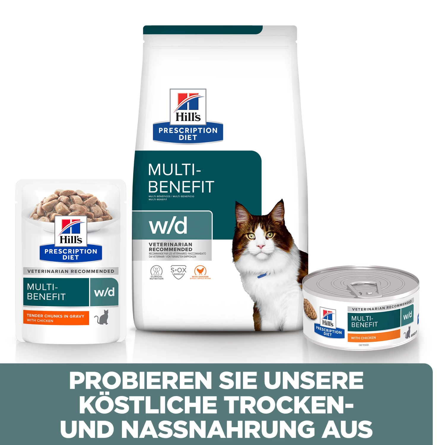 Hill's PRESCRIPTION DIET W/d Multi-Benefit Katzenfutter Mit Huhn 12 X 85 G – Bild 2